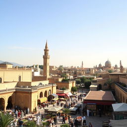 A bustling and vibrant Andalusian city during the Muslim era, featuring intricate Islamic architecture with ornate arches and detailed tile work