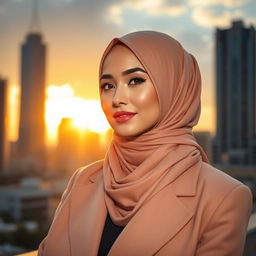 A beautiful and confident Muslim woman exuding elegance and allure