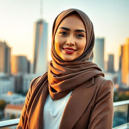 A beautiful and confident Muslim woman exuding elegance and allure