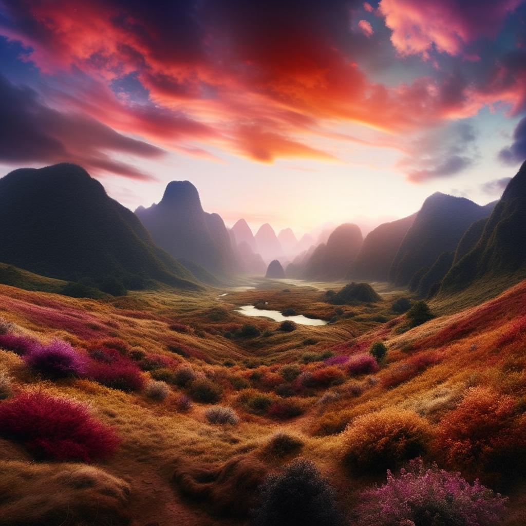 Create an image in the style of a Chromecast background: a wide-angle shot of an awe-inspiring landscape with ethereal beauty, vibrant colors, and serene ambiance.