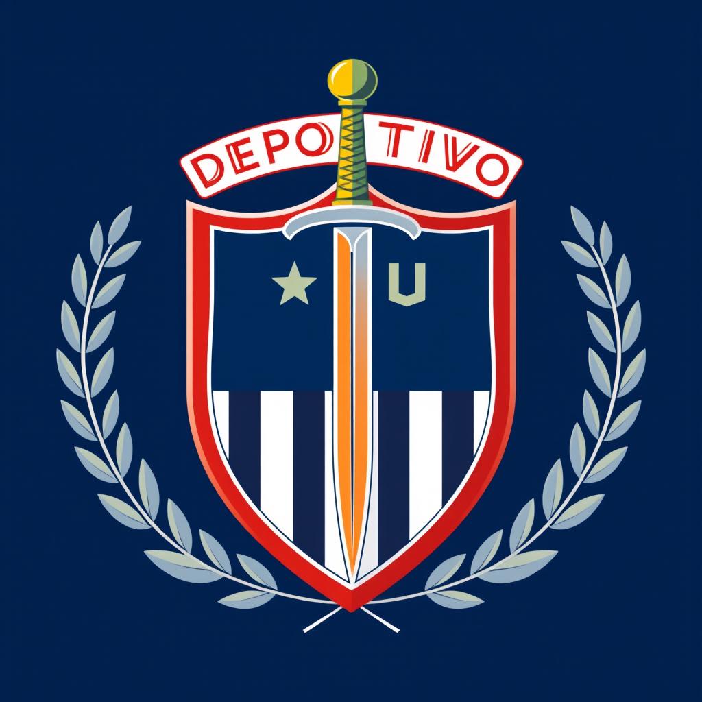 The emblem of Deportivo Lugo, featuring a shield design with a sword piercing through, encircled by a wreath of laurels