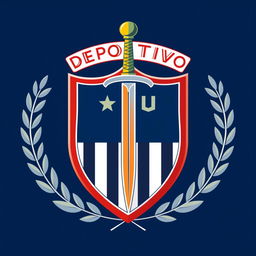 The emblem of Deportivo Lugo, featuring a shield design with a sword piercing through, encircled by a wreath of laurels