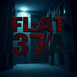 A haunting night scene set in a Saudi Arabian residential apartment building, focusing on Flat 37/A