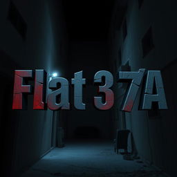 A haunting night scene set in a Saudi Arabian residential apartment building, focusing on Flat 37/A