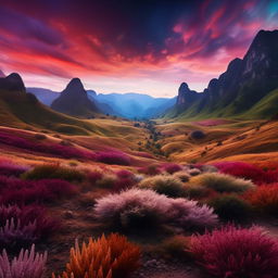 Create an image in the style of a Chromecast background: a wide-angle shot of an awe-inspiring landscape with ethereal beauty, vibrant colors, and serene ambiance.