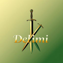 A logo for the clothing brand 'Delimi' featuring Arabic swords