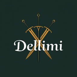 A logo for the clothing brand 'Delimi' featuring Arabic swords