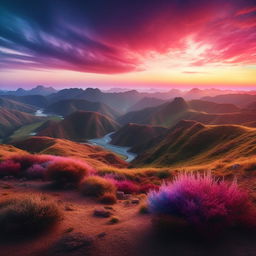 Create an image in the style of a Chromecast background: a wide-angle shot of an awe-inspiring landscape with ethereal beauty, vibrant colors, and serene ambiance.