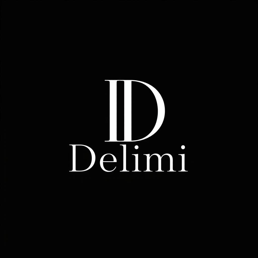 A sleek and modern logo design for a clothing brand named Delimi, focusing on the letters D and L