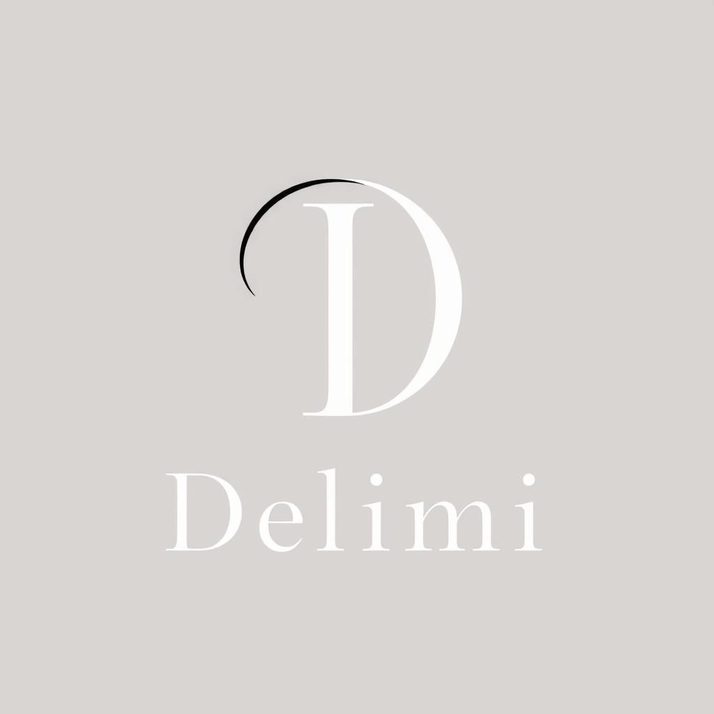 A sleek and modern logo design for a clothing brand named Delimi, focusing on the letters D and L