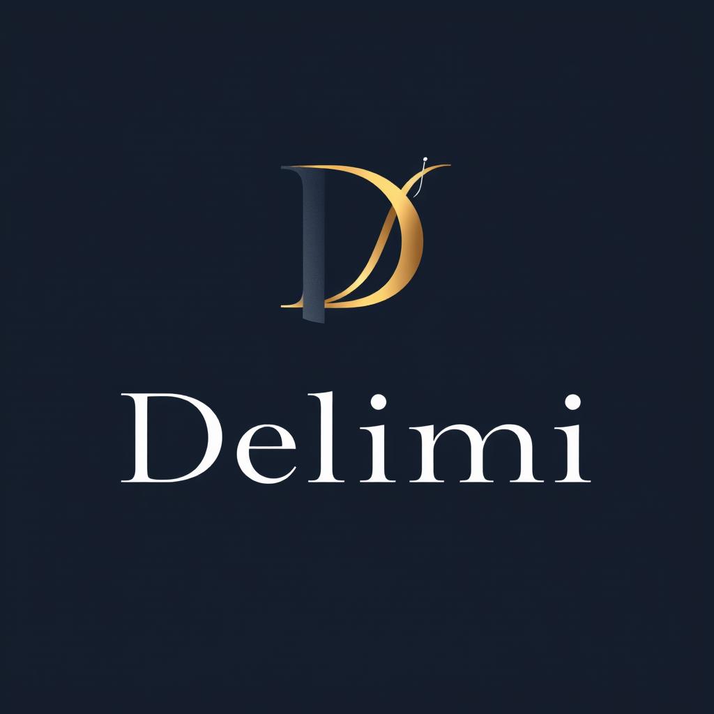 A distinctive and professional logo design for the clothing brand Delimi, featuring the letters D and L