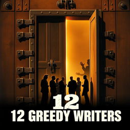 A movie poster featuring a large, imposing door with multiple locks and bolts, slightly ajar, revealing a sliver of light shining through