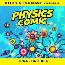 A vibrant and engaging comic cover illustrating the fusion of digital technology and physics