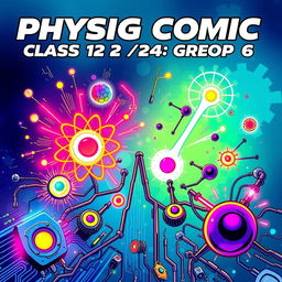 A vibrant and engaging comic cover illustrating the fusion of digital technology and physics