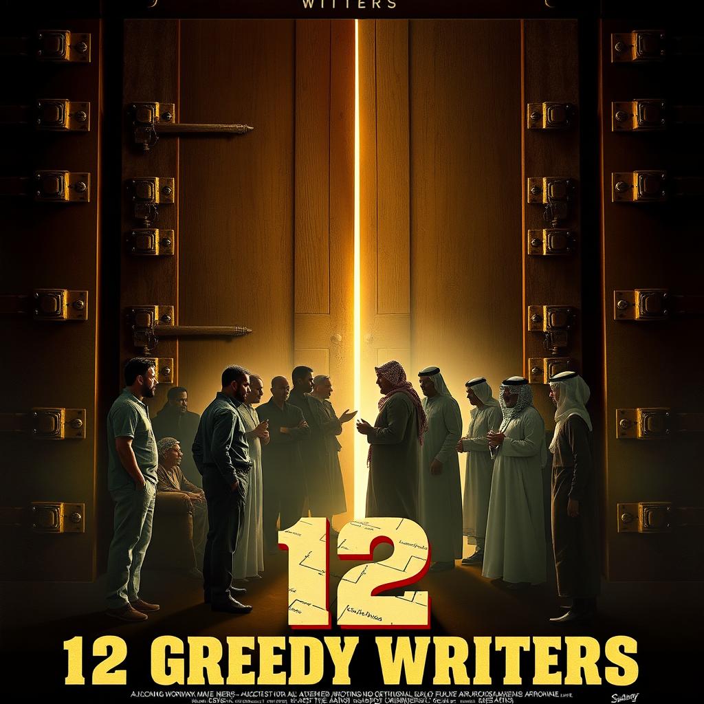 A movie poster featuring a large, imposing door with multiple locks and bolts, slightly ajar, revealing a sliver of light shining through