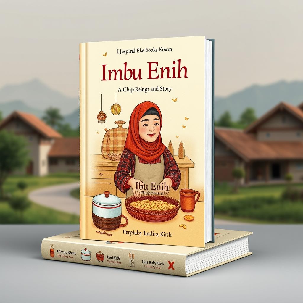 Book cover design that reflects the essence of the story about Ibu Enih's chip business