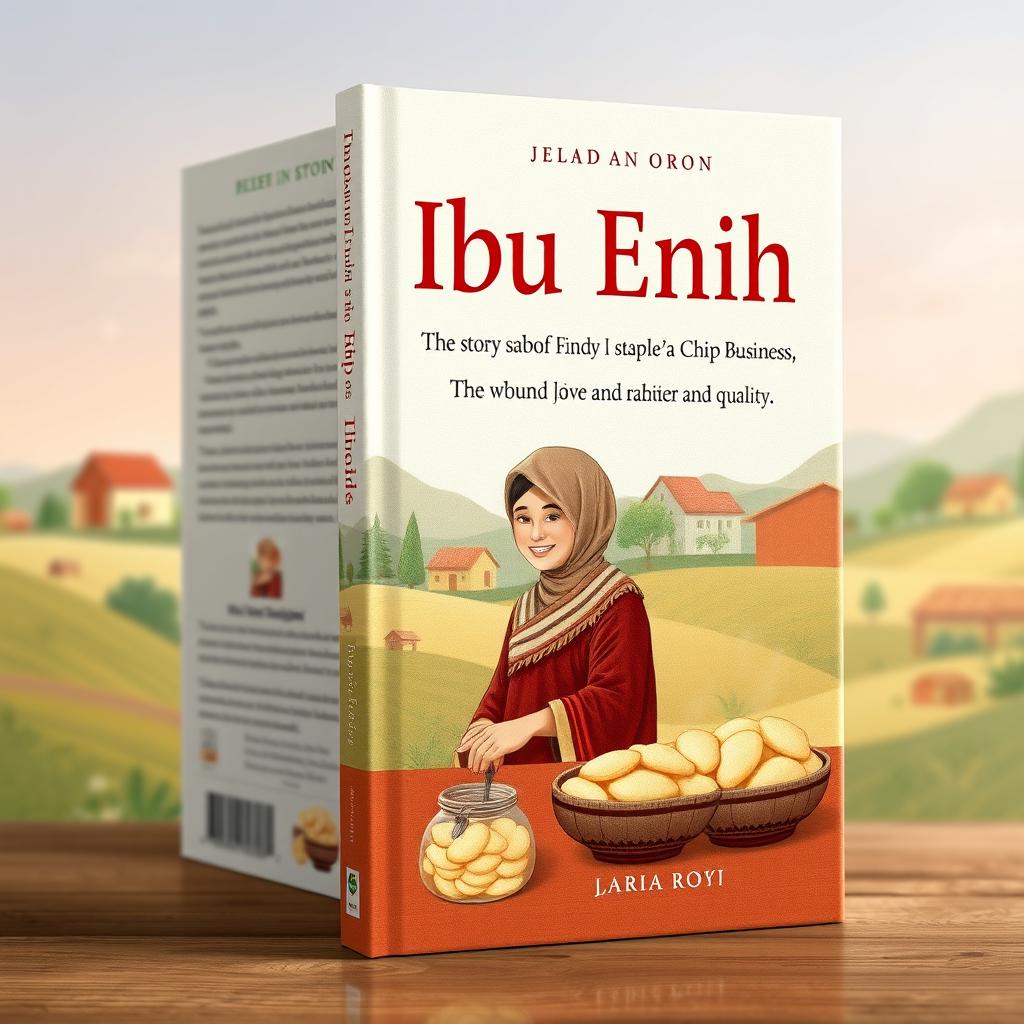 Book cover design that reflects the essence of the story about Ibu Enih's chip business