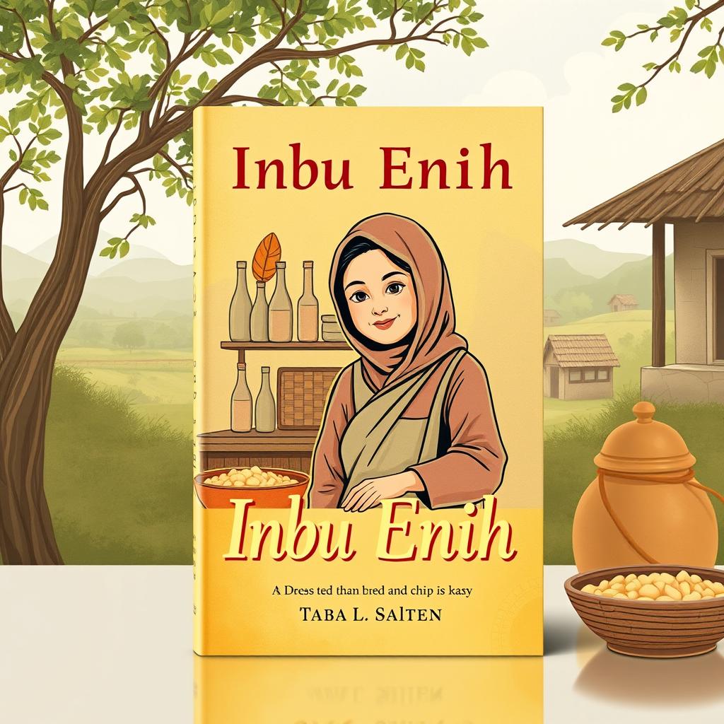 Book cover design that reflects the essence of the story about Ibu Enih's chip business