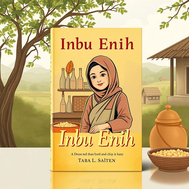 Book cover design that reflects the essence of the story about Ibu Enih's chip business