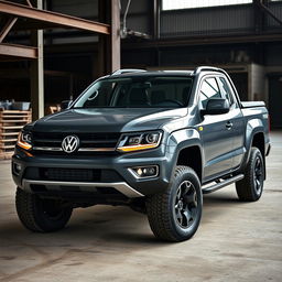 A Volkswagen pickup truck with the rugged design of an Amarok, but infused with the retro styling cues of a Mk2 Golf and a T3 van