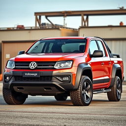 A Volkswagen pickup truck with the rugged design of an Amarok, but infused with the retro styling cues of a Mk2 Golf and a T3 van