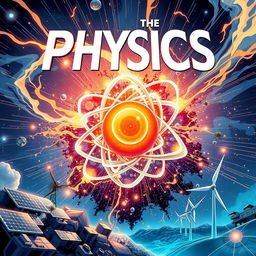 A captivating comic book cover that seamlessly blends realistic physics concepts with dynamic, futuristic animation