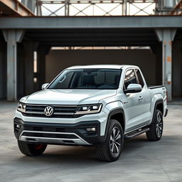 A modern pickup truck inspired by the styling of the last generation Volkswagen LT35