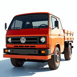 A creatively envisioned pickup truck inspired by the styling of the second generation Volkswagen LT35, incorporating actual parts from this iconic model