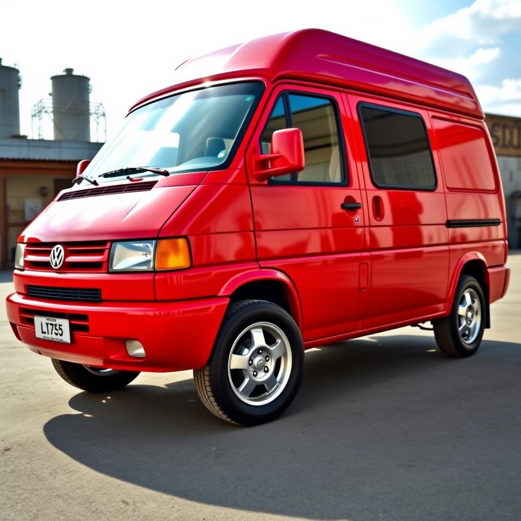 A striking red 2004 Volkswagen LT35 in all its glory