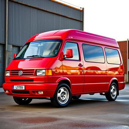 A striking red 2004 Volkswagen LT35 in all its glory