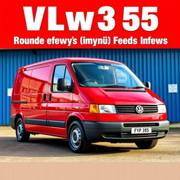 A pristine red 2004 Volkswagen LT35, vividly capturing its essence as a commercial van, standing apart from any T4 model