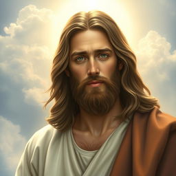 A serene portrayal of Jesus Christ with a compassionate and calm demeanor