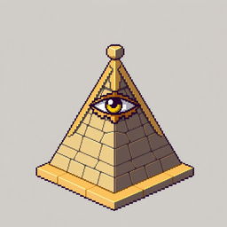 A pixel art depiction of a Masonic pyramid, showing exquisite geometric precision