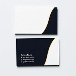 An elegant and sophisticated business card design, featuring minimalist aesthetics with a clean layout