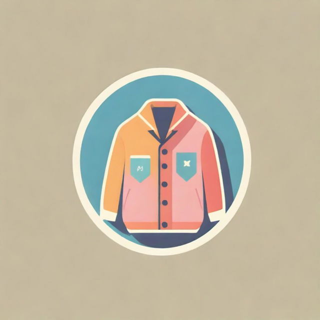 A logo for a thrift shop featuring vintage items, vibrant colours and a subtle retro vibe.