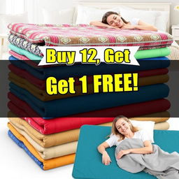 A vibrant and eye-catching advertisement for a special promotion on sleeping mats