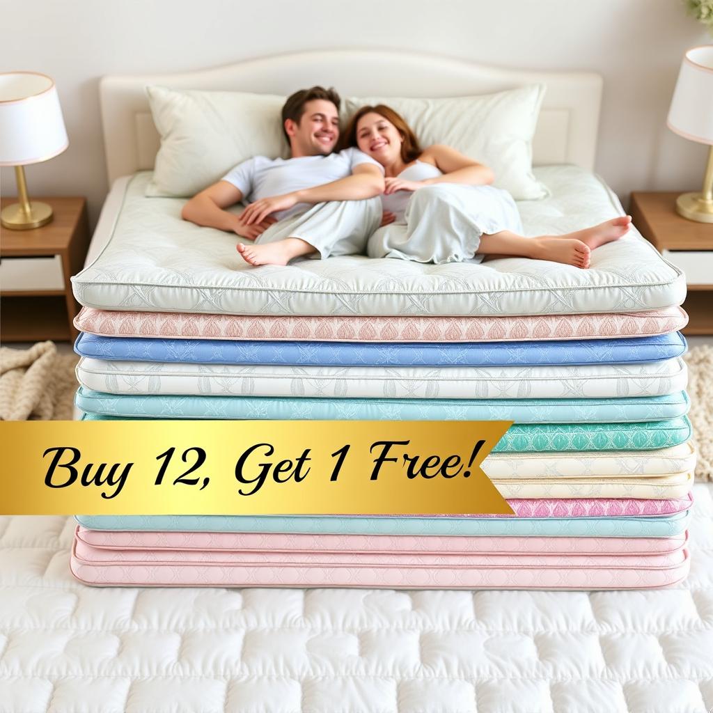 A beautifully designed and eye-catching advertisement for a special promotion on premium sleeping mats