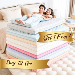 A beautifully designed and eye-catching advertisement for a special promotion on premium sleeping mats