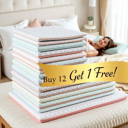 A beautifully designed and eye-catching advertisement for a special promotion on premium sleeping mats