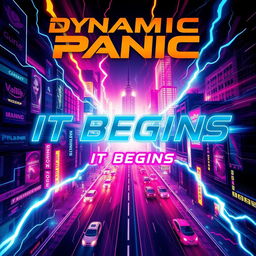 Album cover art for the band Dynamic Panic's new EP titled 'It Begins'