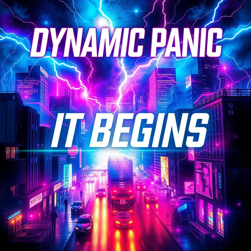 Album cover art for the band Dynamic Panic's new EP titled 'It Begins'