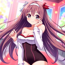 A beautiful and alluring anime girl with long flowing hair and captivating eyes