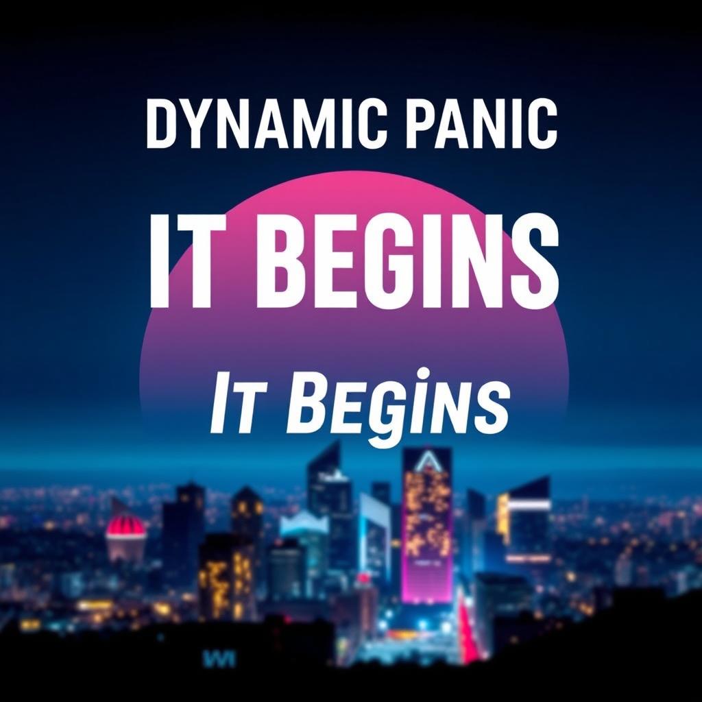 Album cover art for the band Dynamic Panic's latest release titled 'It Begins'