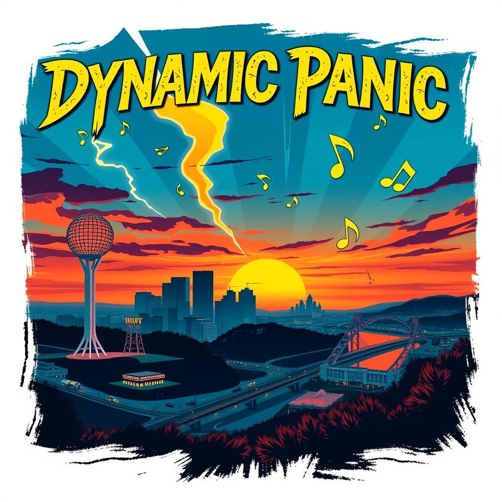 Album cover for the band Dynamic Panic featuring an electrifying and dynamic design