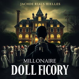 A captivating book cover depicting a millionaire serial killer who owns a doll factory