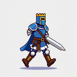 Create walking sprites for a medieval knight character in pixel art style