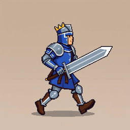 Create walking sprites for a medieval knight character in pixel art style