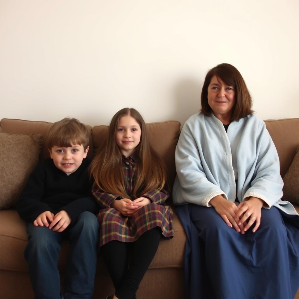 A boy sits with the girl next door on the first couch