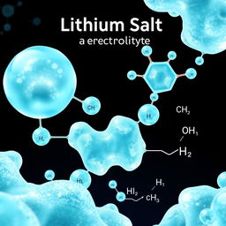 Illustration of lithium salt used as an electrolyte