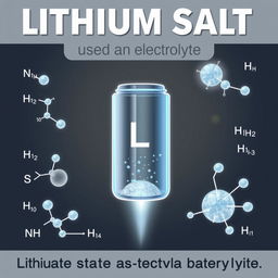 Illustration of lithium salt used as an electrolyte